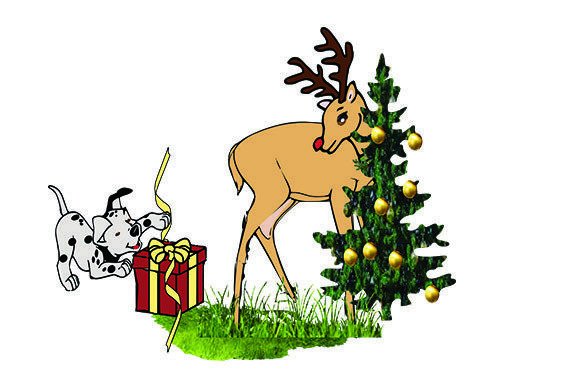 2 Christmas Pup Rudolf Illustrations for Local Brands