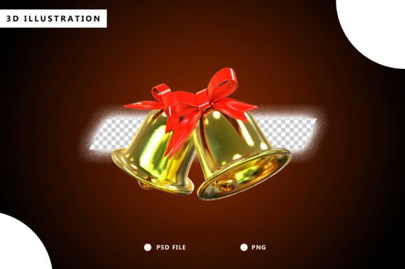 3d Realistic Merry Christmas Bells for Modern Illustrations
