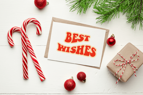 Best Wishes Christmas Inscription for Brand Illustrations