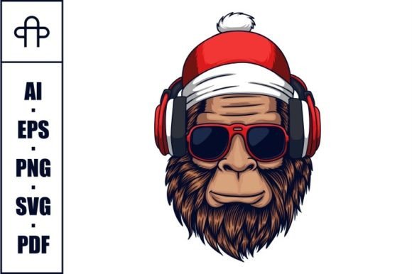 Bigfoot Head Season Christmas: A Seller's Review of This Festive Illustrations Asset