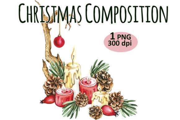 Christmas Candle Clipart for Embroidery Projects