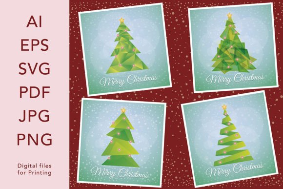 Christmas Card with Abstract Green Tree: A Review for Digital Sellers