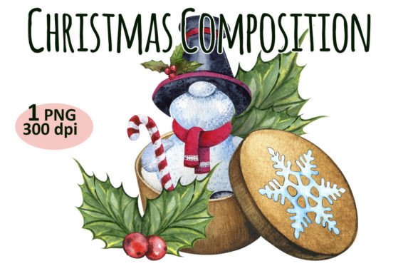Christmas Gift Composition Clipart PNG for Illustrations