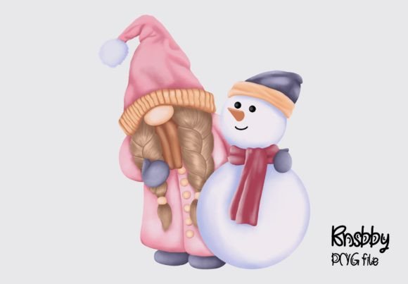 Christmas Gnome and Snowman Clipart for Festive Illustrations