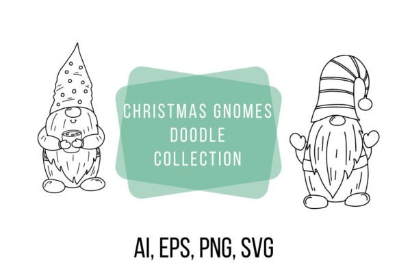 Christmas Gnomes Doodle Collection Illustrations