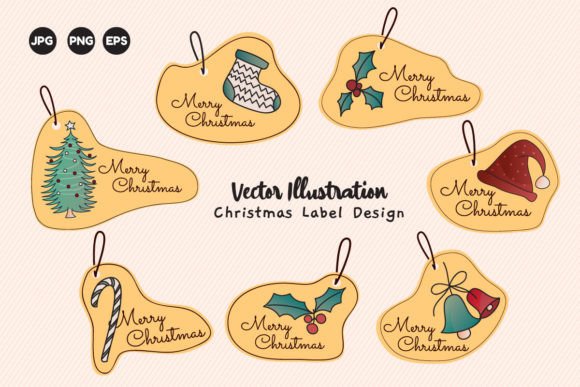 Christmas Label Design Vector for Illustrations