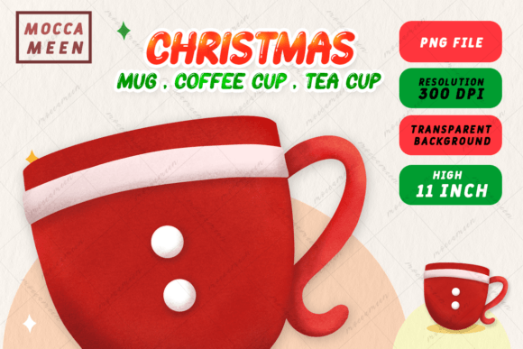 Christmas Red Mug Santa Cause: Illustrations for Real Branding