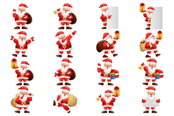 Christmas Santa Claus Cartoon Clipart for Crafting and Design