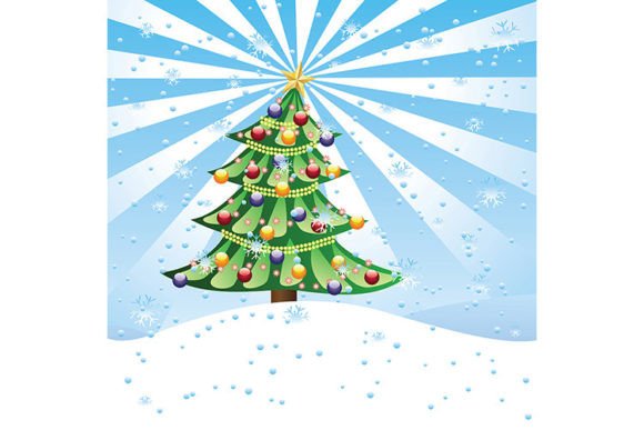 Christmas Tree on Snow Hill Illustration Review
