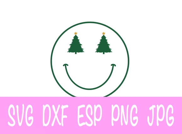 Christmas Tree Smiley Face SVG