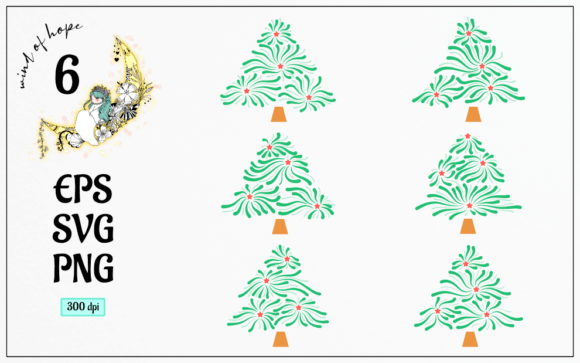 Christmas Tree Swirl Line Element Vector for Branding