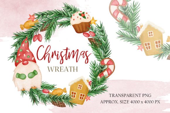 Christmas Wreath Frame Sublimation PNG Review