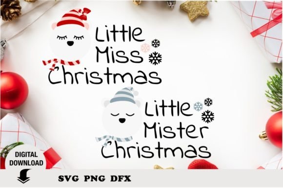 Kids Christmas Bundle SVG, Polar Bear Illustrations