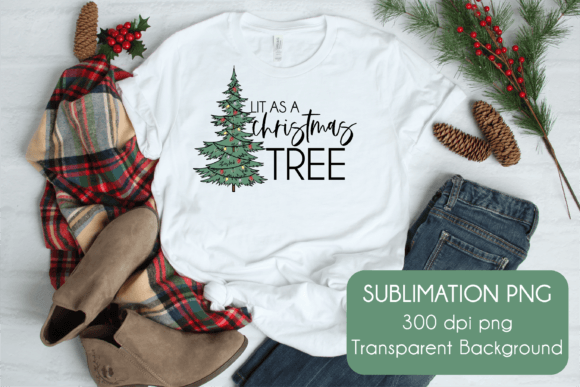 Lit As a Christmas Tree Embroidery Design