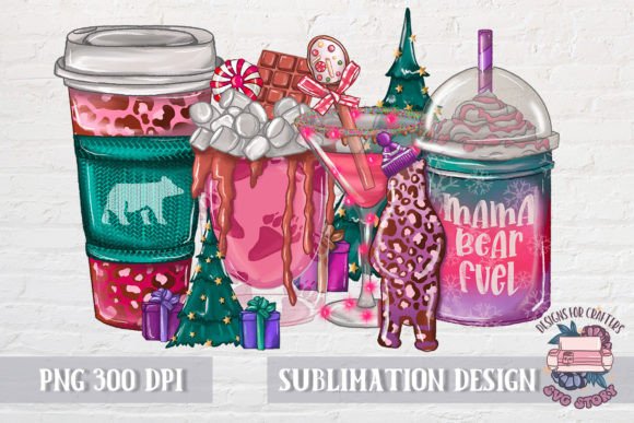 Mama Bear Fuel Christmas Illustrations for Handmade Creations