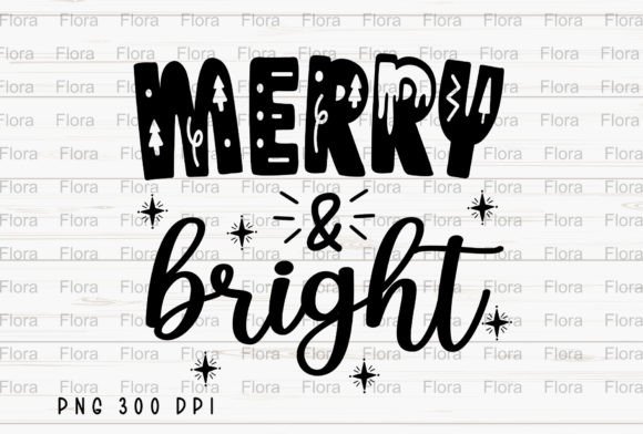 Merry and Bright Christmas Sublimation Illustrations