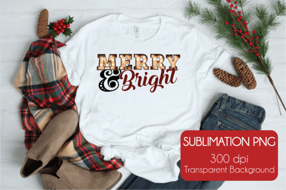 Merry Bright Christmas Sublimation Illustrations