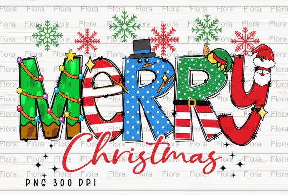Merry Christmas Santa Snowflake PNG for Illustrations