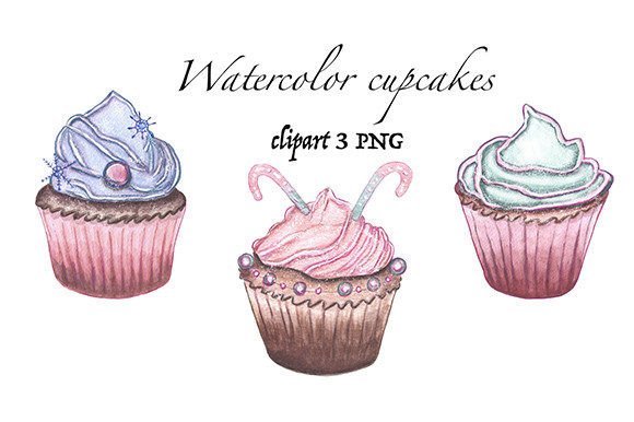 Watercolor Christmas Cupcake, PNG: A Review for Illustrations